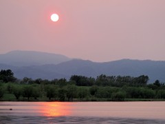 Ｈ２８遊水池夕日
